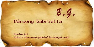 Bársony Gabriella névjegykártya