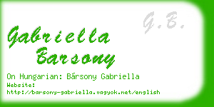 gabriella barsony business card